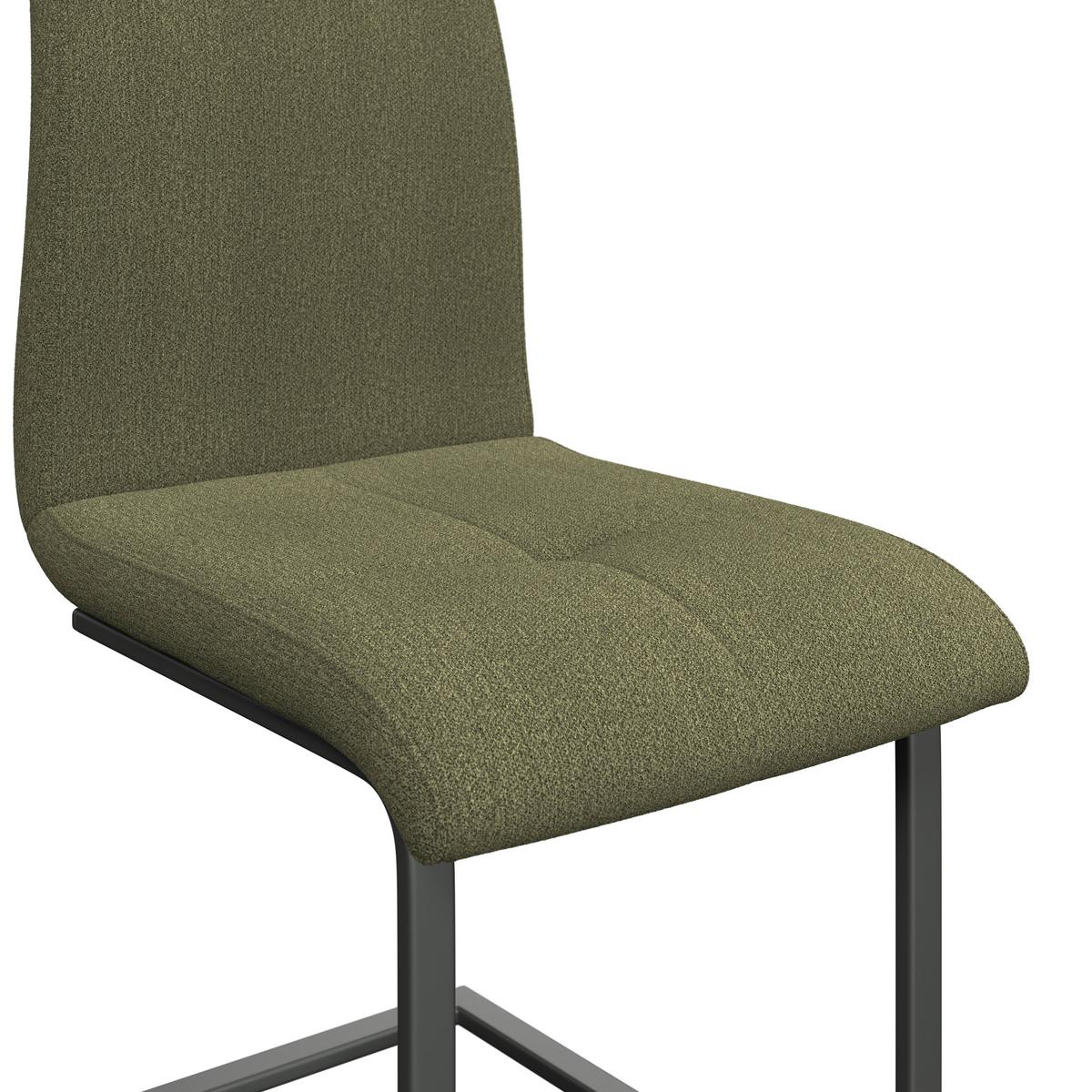 Schwingstuhl Tristan Webstoff grün, B: 41cm - Schwarz/Grün, MODERN, Holz/Textil (41/102/58cm) - James Wood