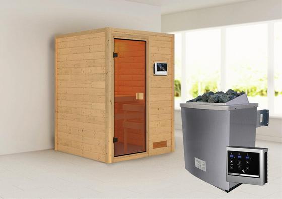 Finnische Sauna mit integrierter Steuerung Sauna für daheim mit integrierter Steuerung