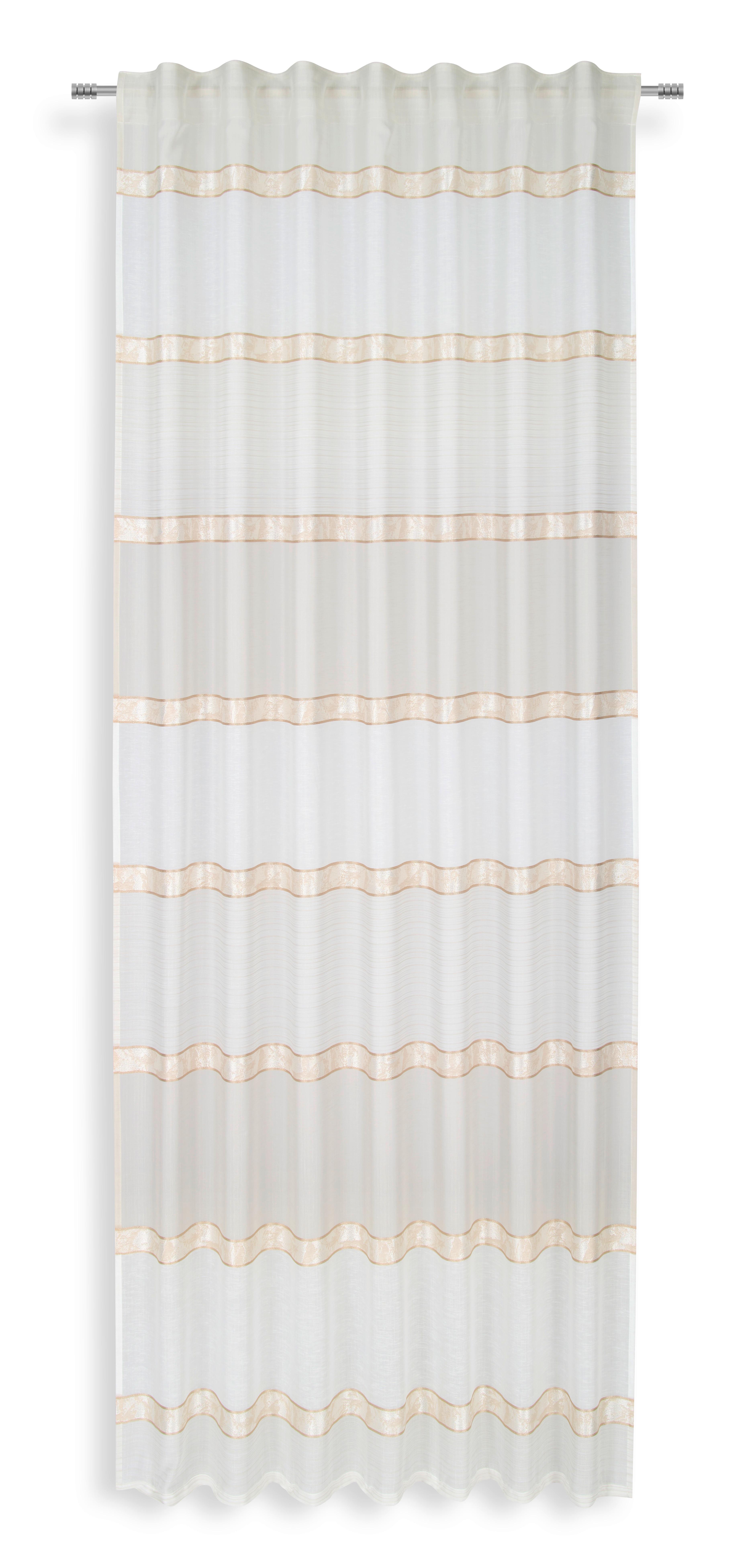 Készfüggöny Elina - Fehér, modern, Textil (140/245cm) - Luca Bessoni