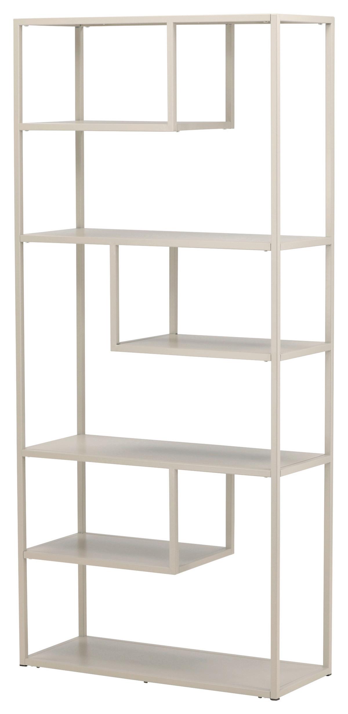 Bücherwand Staal - Beige, Design, Metall (85/188/35cm) - Livetastic