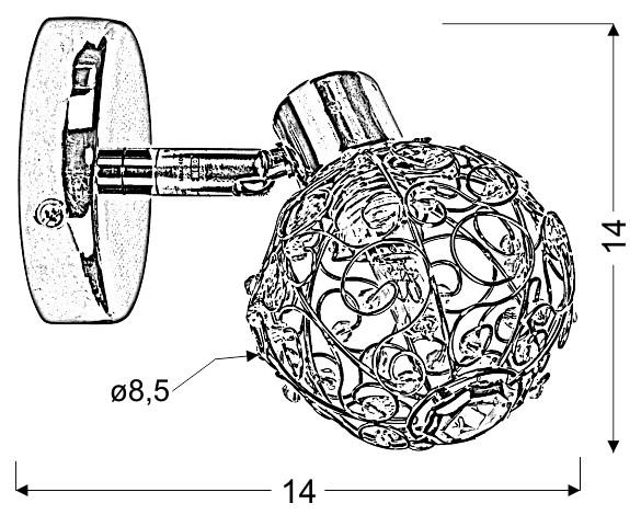 Strahler 91-13637 Collar - Chromfarben/Transparent, Design, Glas/Metall (14/8.5/14cm)