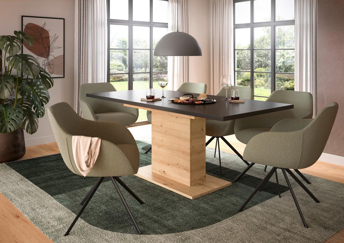 VÝSUVNÝ STŮL MARLON 150 AZ - šedá/dub artisan, Konvenční, kompozitní dřevo (150-190/76/90cm) - MID.YOU