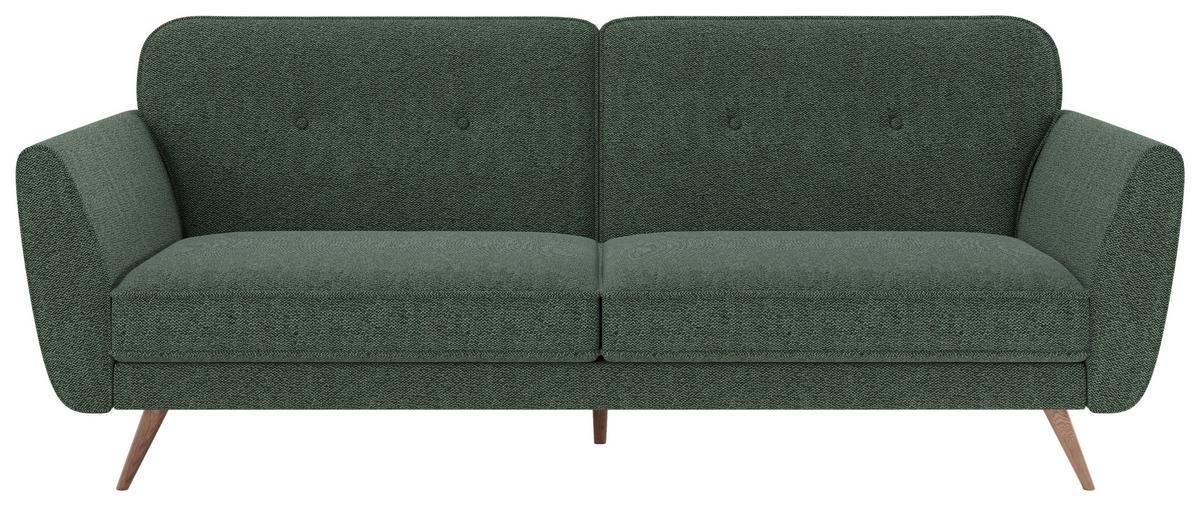 3-Sitzer-Sofa + Schlaffunktion Kopenhagen Tannengrün - Dunkelgrün/Grün, MODERN, Textil (222/87,5/83cm) - MID.YOU