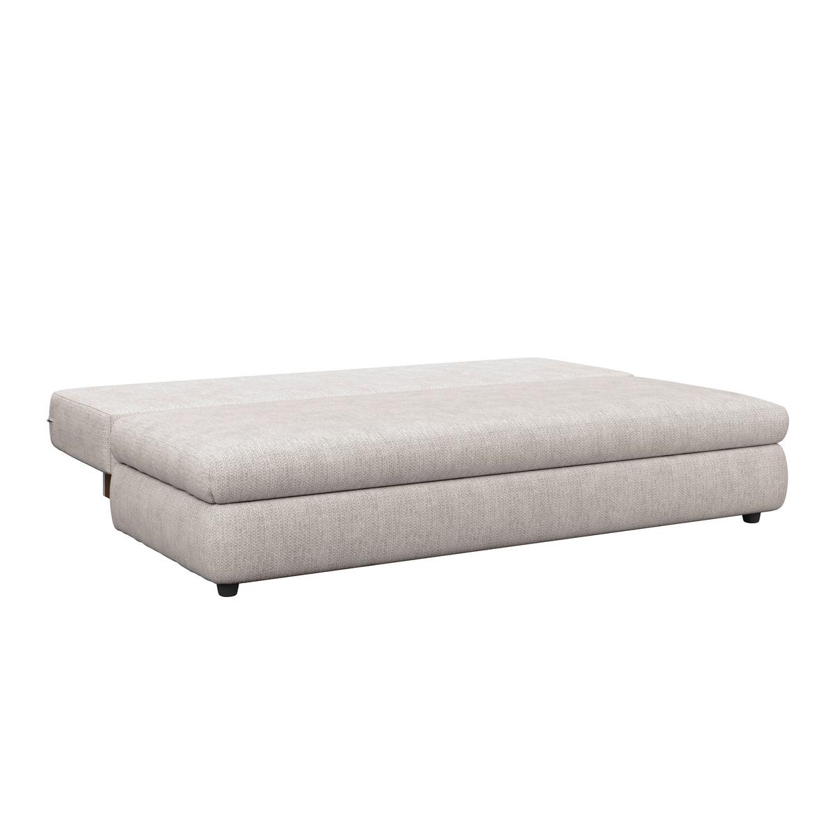 3-sitzer-sofa Mit Schlaffunktion Olso Beige - Beige/Schwarz, Trend, Holz/Kunststoff (205/72/100cm)