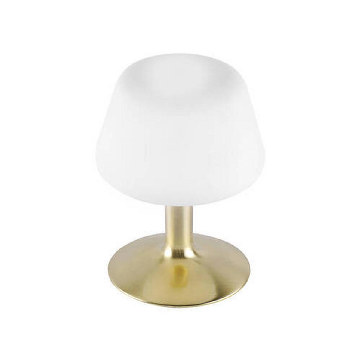 LED-Tischlampe Till dimmbar Weiß Touchdimmer - Messingfarben/Weiß, KONVENTIONELL, Glas/Metall (15/15/20cm) - Paul Neuhaus