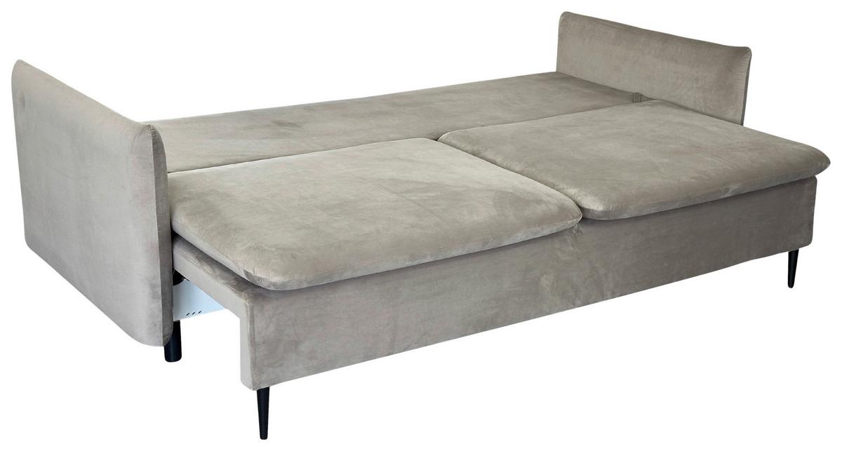 3-sitzer-sofa Mit Schlaffunktion Orlando B:220cm - Taupe/Schwarz, Design, Textil (220/96/102cm) - MID.YOU