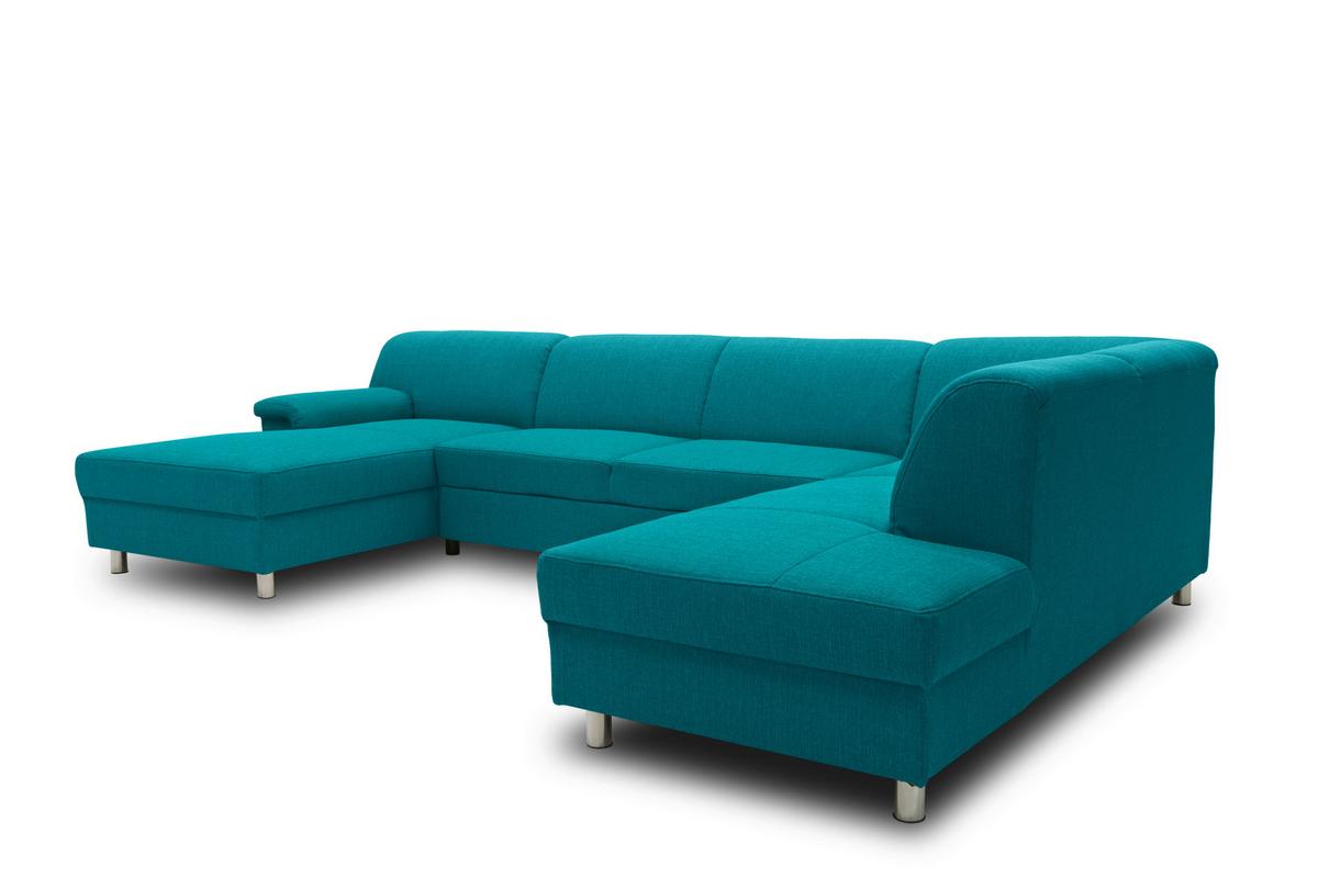 Wohnlandschaft Jamie Petrol - Chromfarben/Petrol, KONVENTIONELL, Textil (150/308/194cm) - MID.YOU