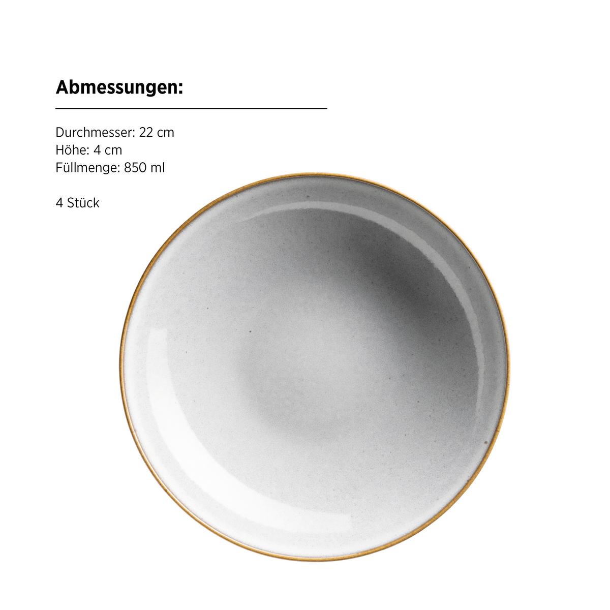 Tafelservice Smoky's 8-Teilig Steinzeug, Weiß, 4 Personen - Weiß, Basics, Keramik - Mäser