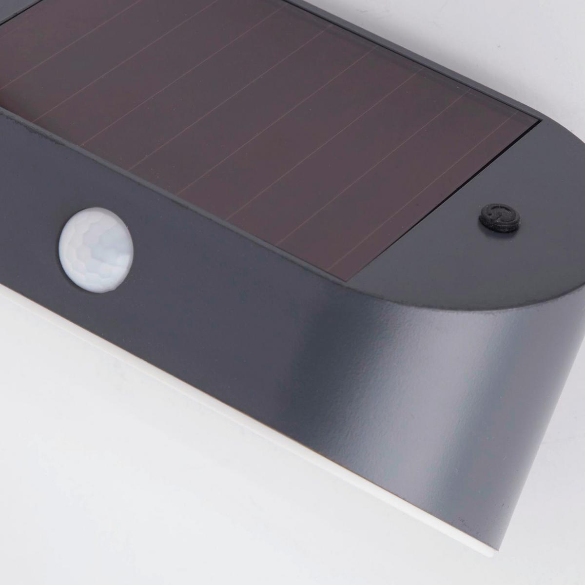 Solarleuchte 67421bk-Pir Solar - Grau, KONVENTIONELL, Kunststoff (17/9,5/9,5cm)
