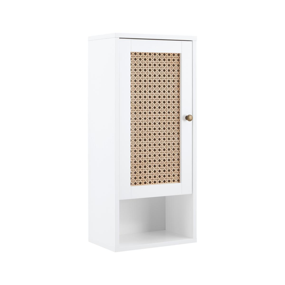 Závesná skrinka LISA biela - biela/bronzová, Modern, kov/kompozitné drevo (32/72/20cm) - Bessagi Home