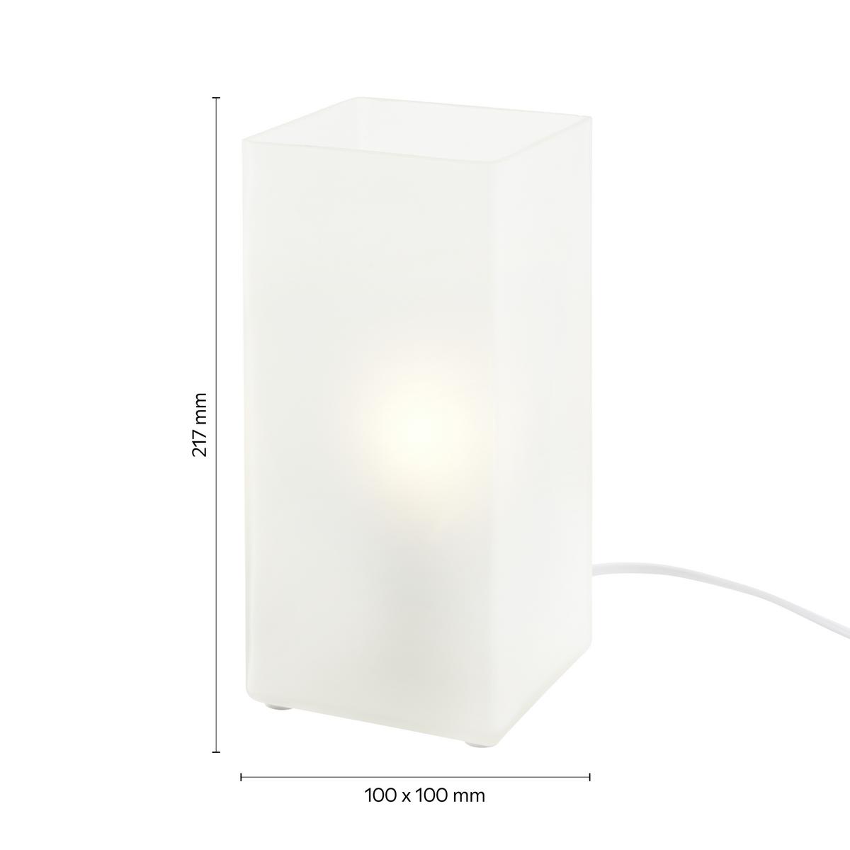 Stolová lampa Beni 10/22/10cm, 40 Watt - bílá, Konvenční, sklo (10/22/10cm) - Based