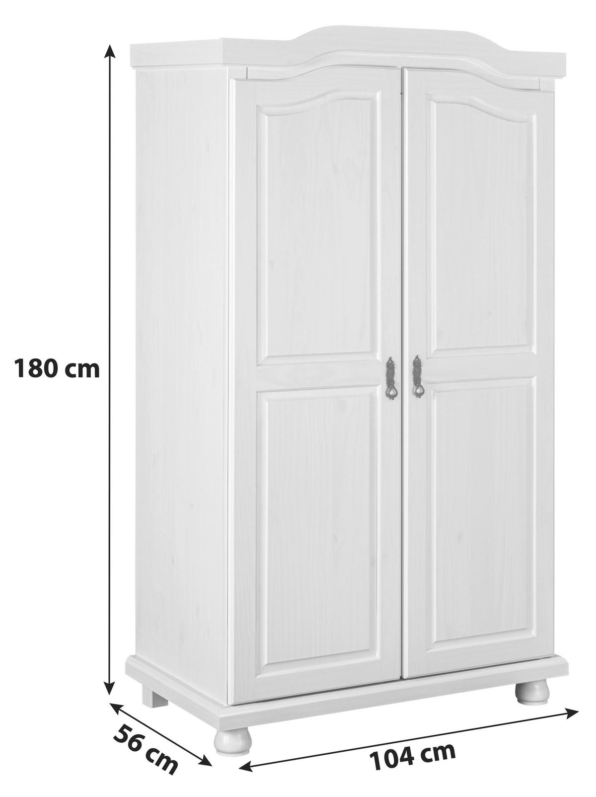 Einzelzimmer Vilmar Hedda Weiß 2-teilig - Weiß, MODERN, Holz - MID.YOU