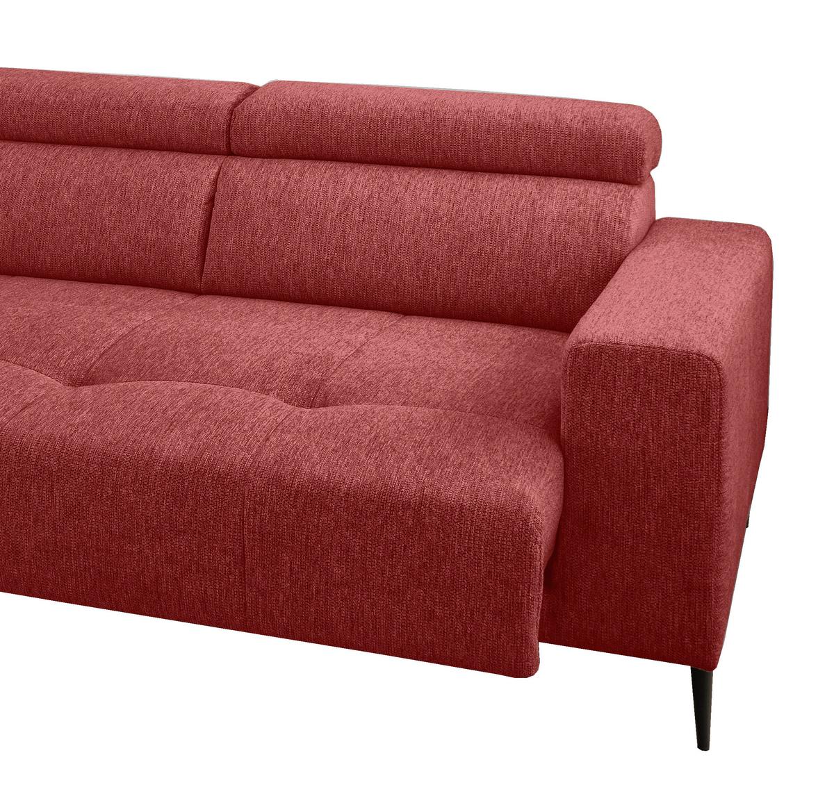 Ecksofa Intera, Rot S: 188x276 Cm - Rot/Schwarz, KONVENTIONELL, Textil (188/276cm) - Livetastic