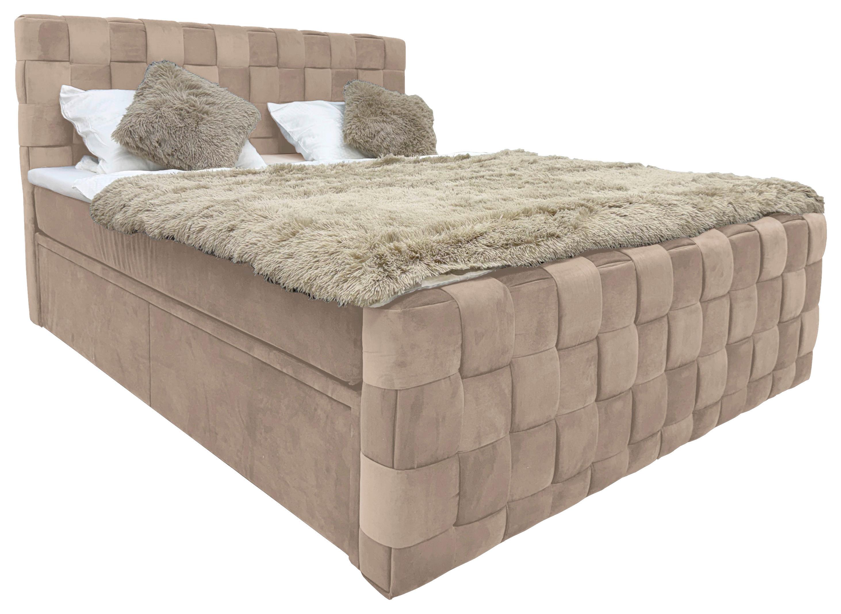 Boxbett Zante Beige Lf: 180x200 Cm - Beige, MODERN, Textil (180/200cm) - Livetastic
