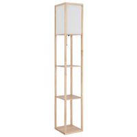 STEHLEUCHTE Exkl. 1xE27, 60W - Hellbraun/Weiß, Natur, Holz/Textil (26/26/159cm) - Globo