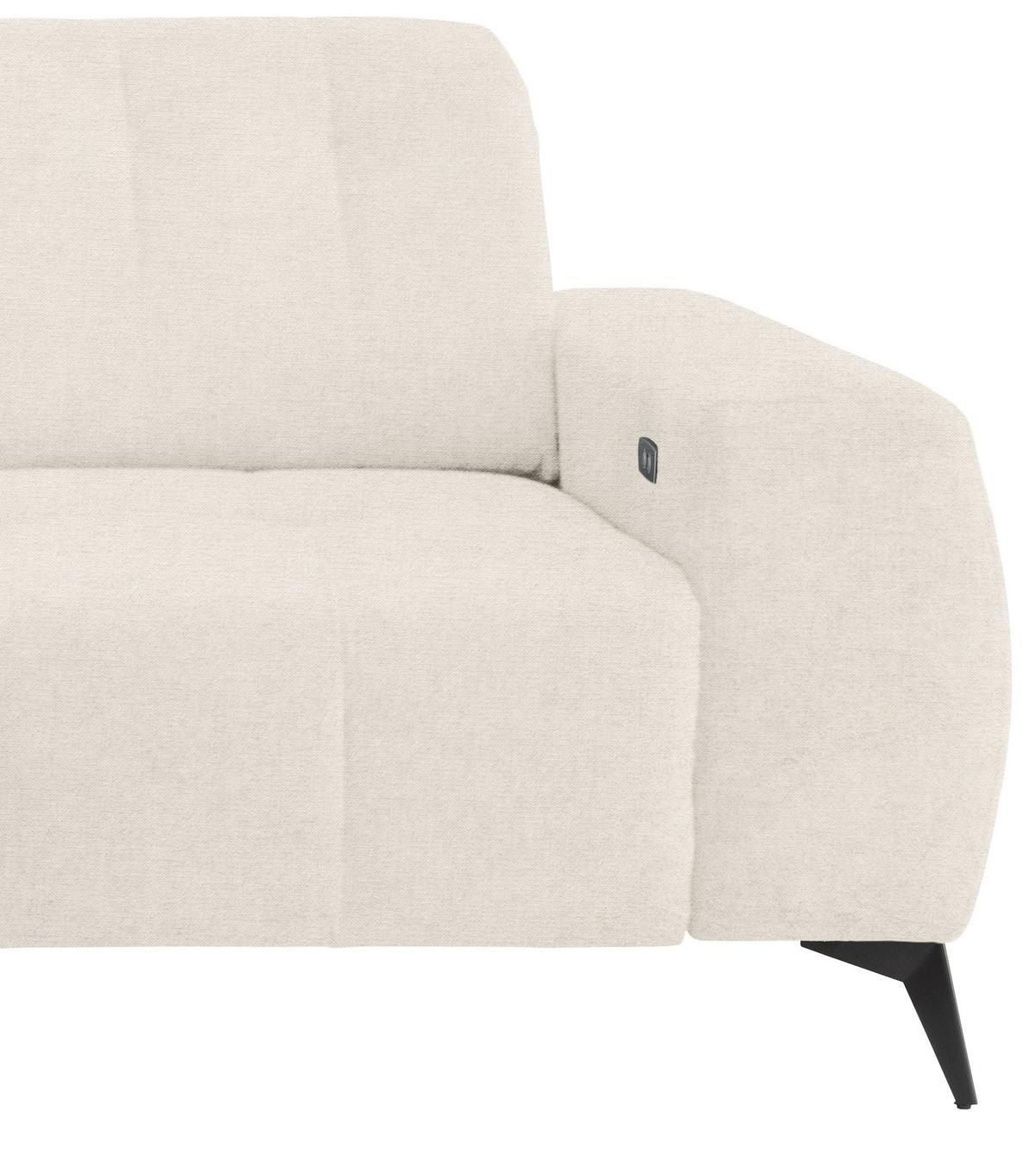 Ecksofa Mit Usb Anschluss Sano, Creme, S: 180x258 Cm - Creme/Schwarz, MODERN, Textil (180/258cm) - Livetastic