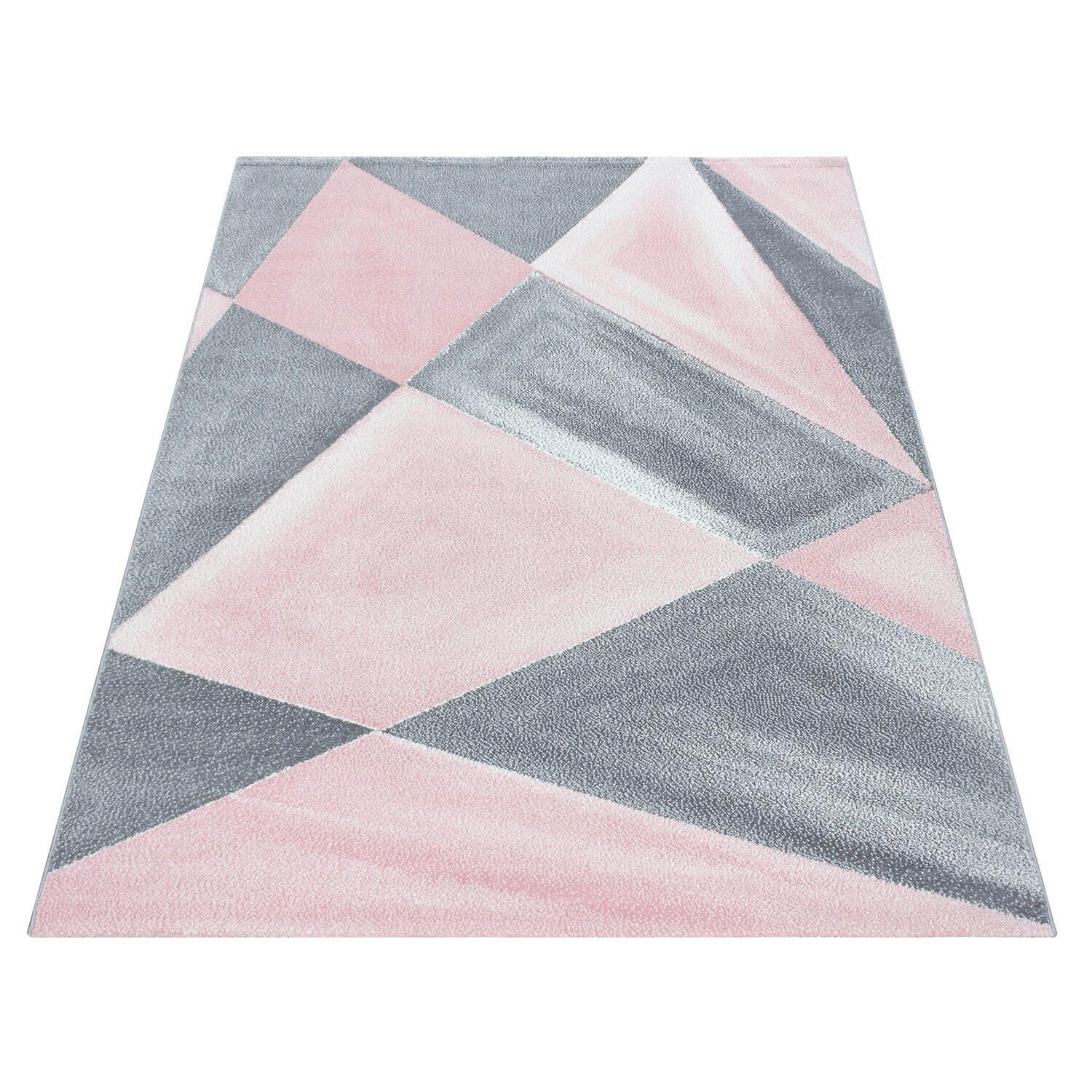 Webteppich Beta - Rosa/Grau, Basics, Textil (120/170cm) - Novel