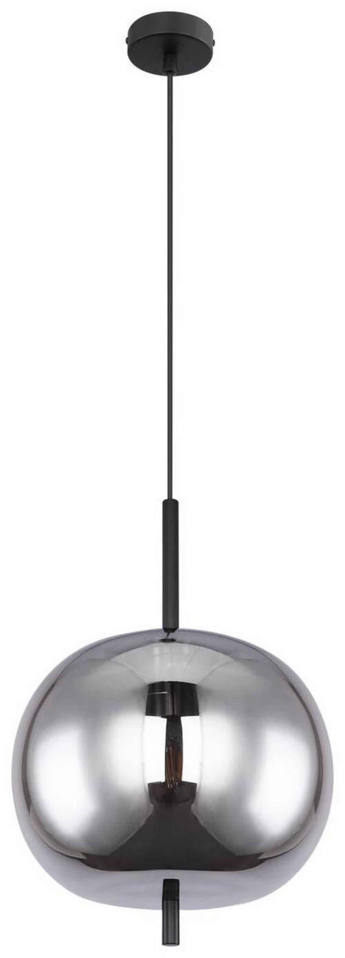 Hängeleuchte Blacky H: 120 Cm 1-Flammig, Mit Rauchglas - Schwarz, Basics, Glas/Metall (30/120cm) - Globo