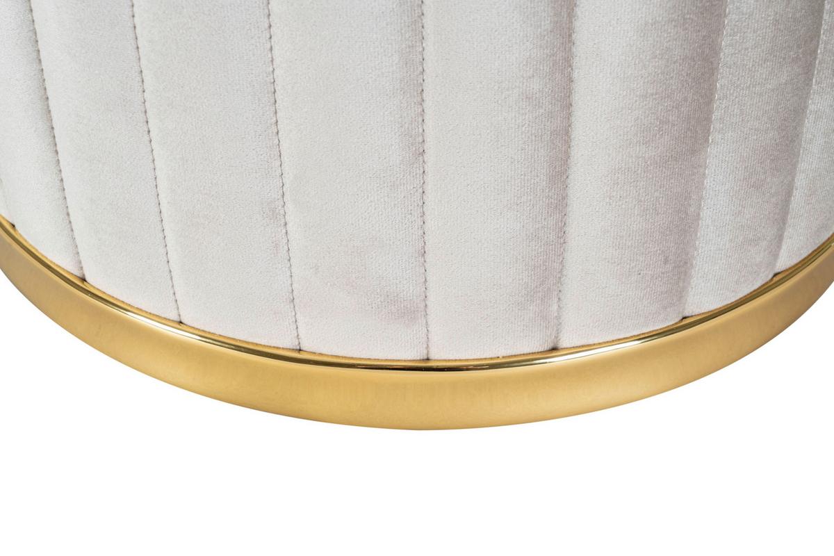 Hocker Doric 125 Goldfarben/Taupe D: 43 cm - Taupe/Goldfarben, Design, Textil (43/46cm) - Kayoom
