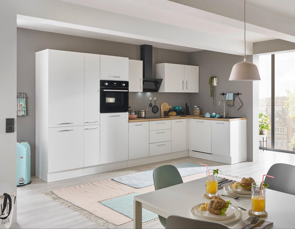 Eckküche Turin Weiß/eiche Dekor 370x175 Cm - Weiß/Eiche Artisan, Basics, Holzwerkstoff (370/175cm) - MID.YOU