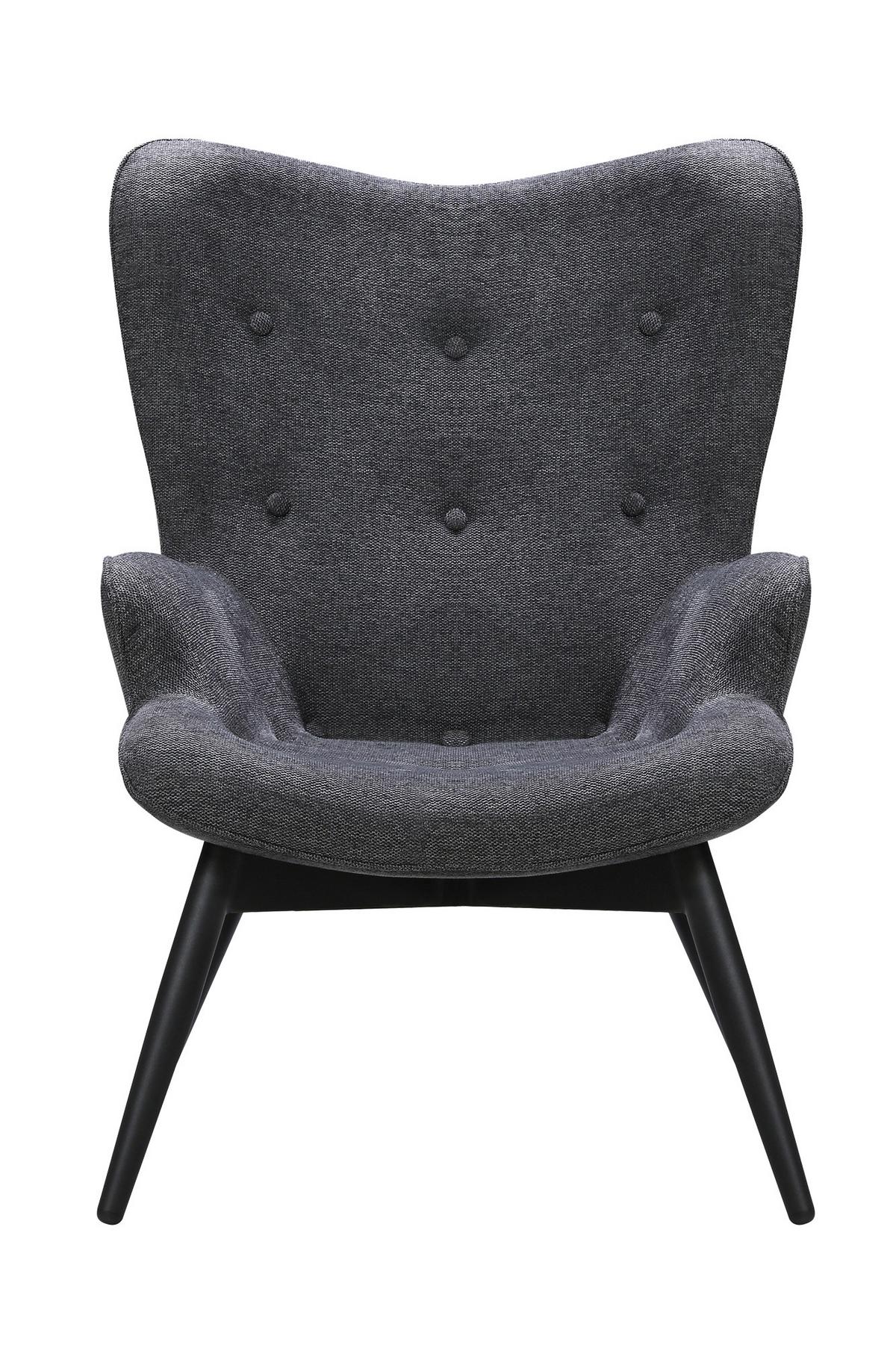 Sessel Dunkelgrau B: 80 Cm - Dunkelgrau/Schwarz, MODERN, Textil (80/92/99cm) - Livetastic