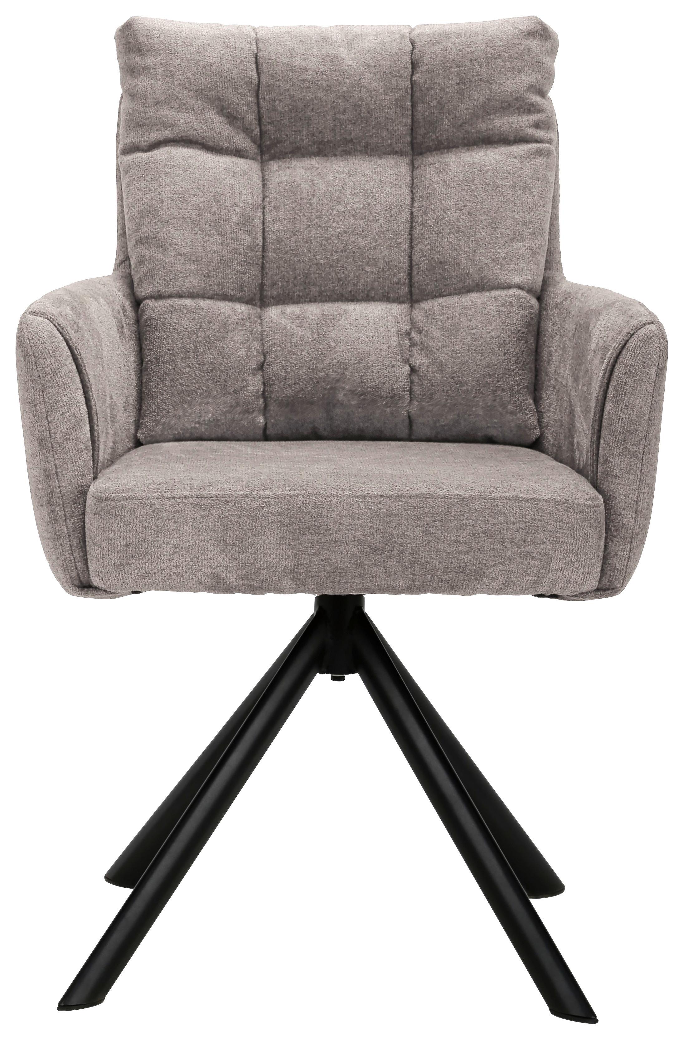 Armlehnstuhl Susan Braun Schwarz/Sitzfläche 360°drehbar - Schwarz/Braun, KONVENTIONELL, Holz/Textil (59/90/66cm)