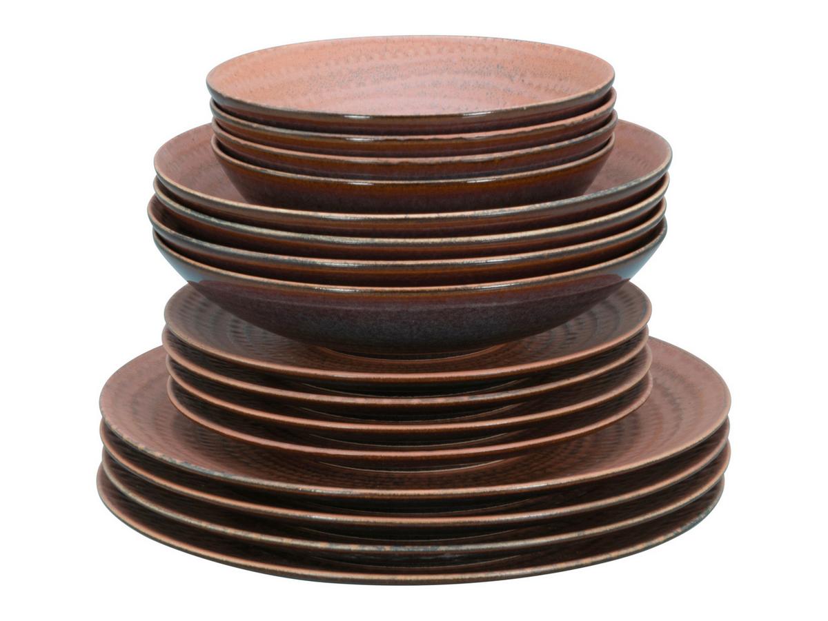 Tafelservice Neapel 16-Teilig Steingut, Braun, 4 Personen - Terracotta/Braun, Basics, Keramik - Creatable