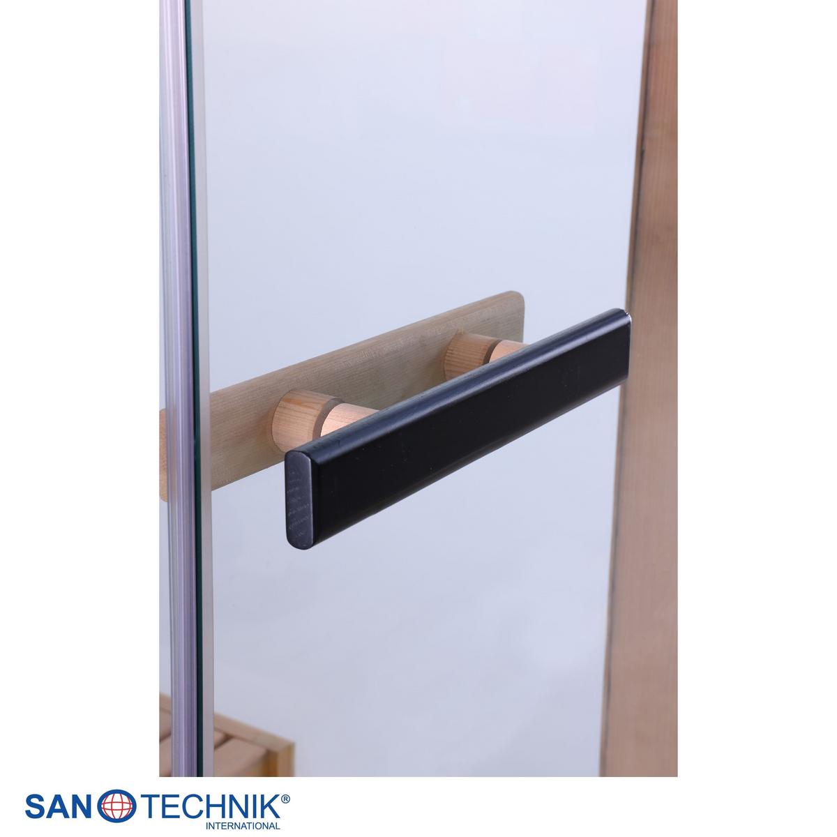 Finnische Panoramasauna BHT: 130x200x120 cm - Schwarz, Basics, Glas/Holz (130/200/120cm) - Sanotechnik