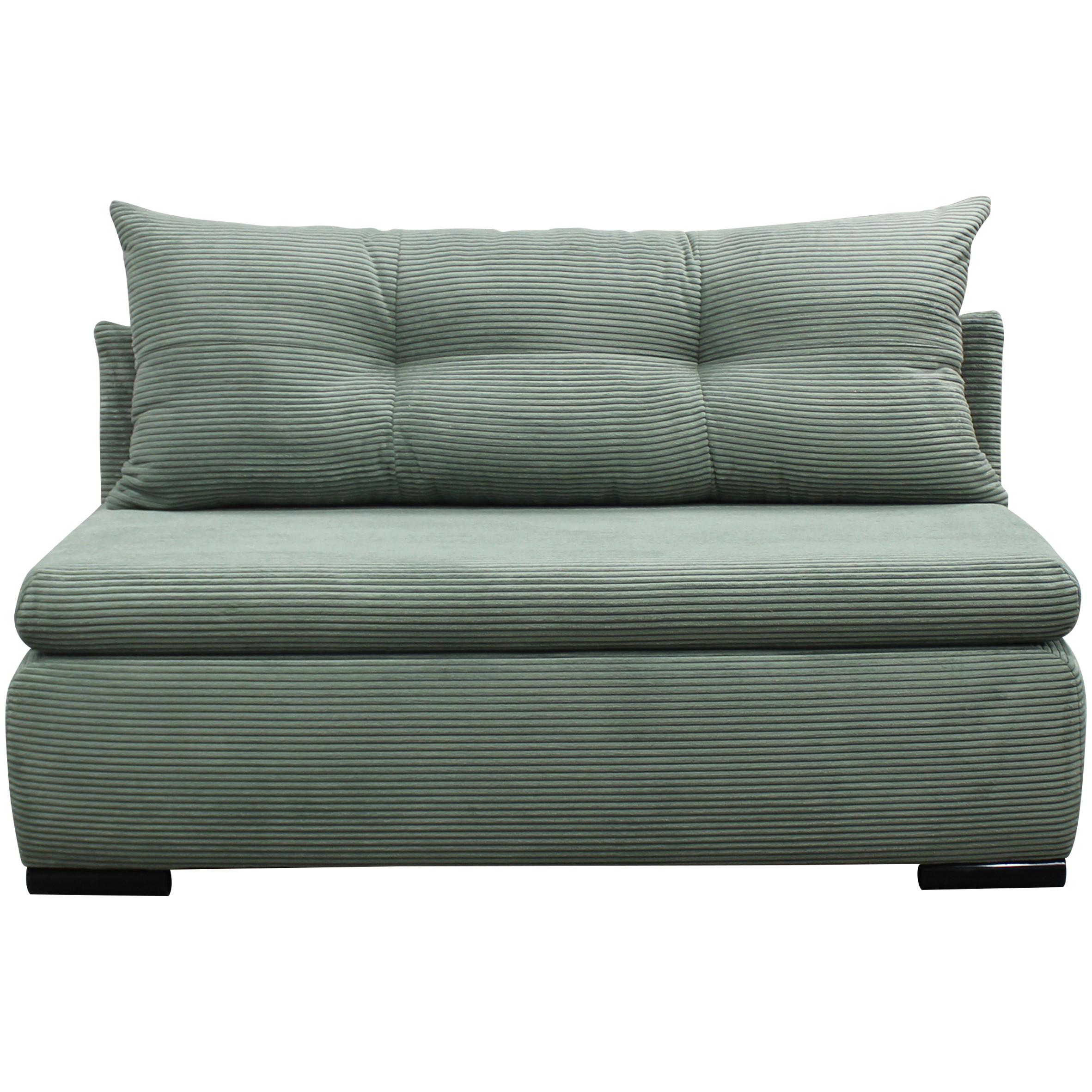 2-Sitzer-Sofa Yellow Mit Schlaffunktion Grün Cord - Schwarz/Grün, Design, Textil (154/93/85cm) - MID.YOU