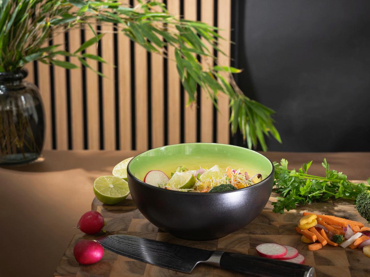 SCHÜSSELSET 24930 HOT GREEN BUDDHA BOWL - Gelb/Schwarz, Basics, Keramik (17,5/8,5cm) - Creatable
