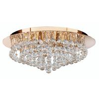Deckenleuchte Ø 55 Cm, 8-Flammig, Dimmbar - Goldfarben, KONVENTIONELL, Glas/Metall (55/21cm)