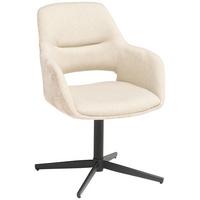 Armlehnstuhl Kaan Chenille Beige, B: 61 Cm - Beige/Schwarz, KONVENTIONELL, Textil/Metall (61/85/63cm) - MID.YOU