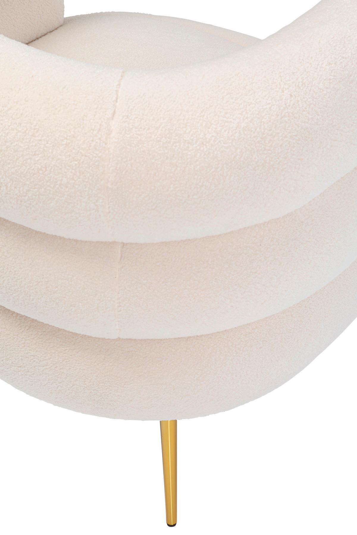 Cocktailsessel Livelli Creme B: 74 Cm - Goldfarben/Creme, Textil (74/77/73cm) - Kare-Design