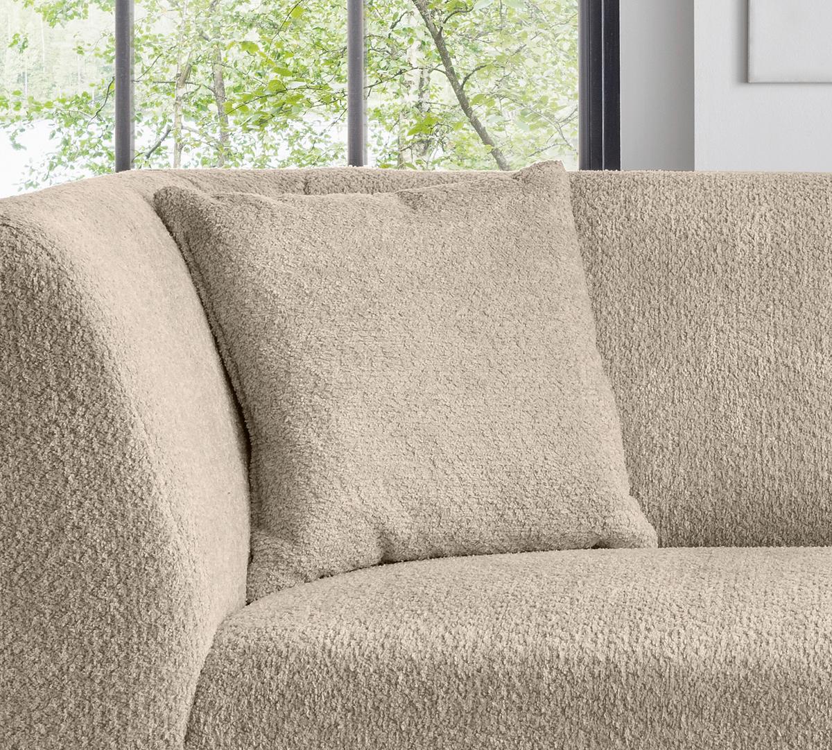 2-sitzer-sofa Colori Beige Rücken Echt - Beige/Schwarz, MODERN, Textil (172/83/88cm) - MID.YOU