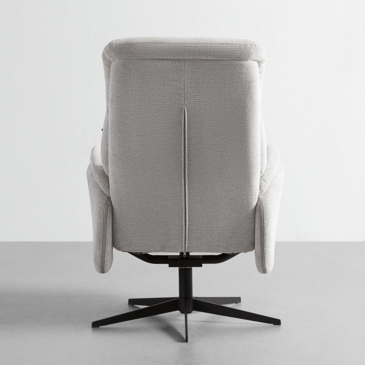 Relaxačné křeslo STAR, sv.šedý manšestr, s taburetem - černá/světle šedá, Moderní, kov/textil (72/105-94/91-114cm) - Mömax