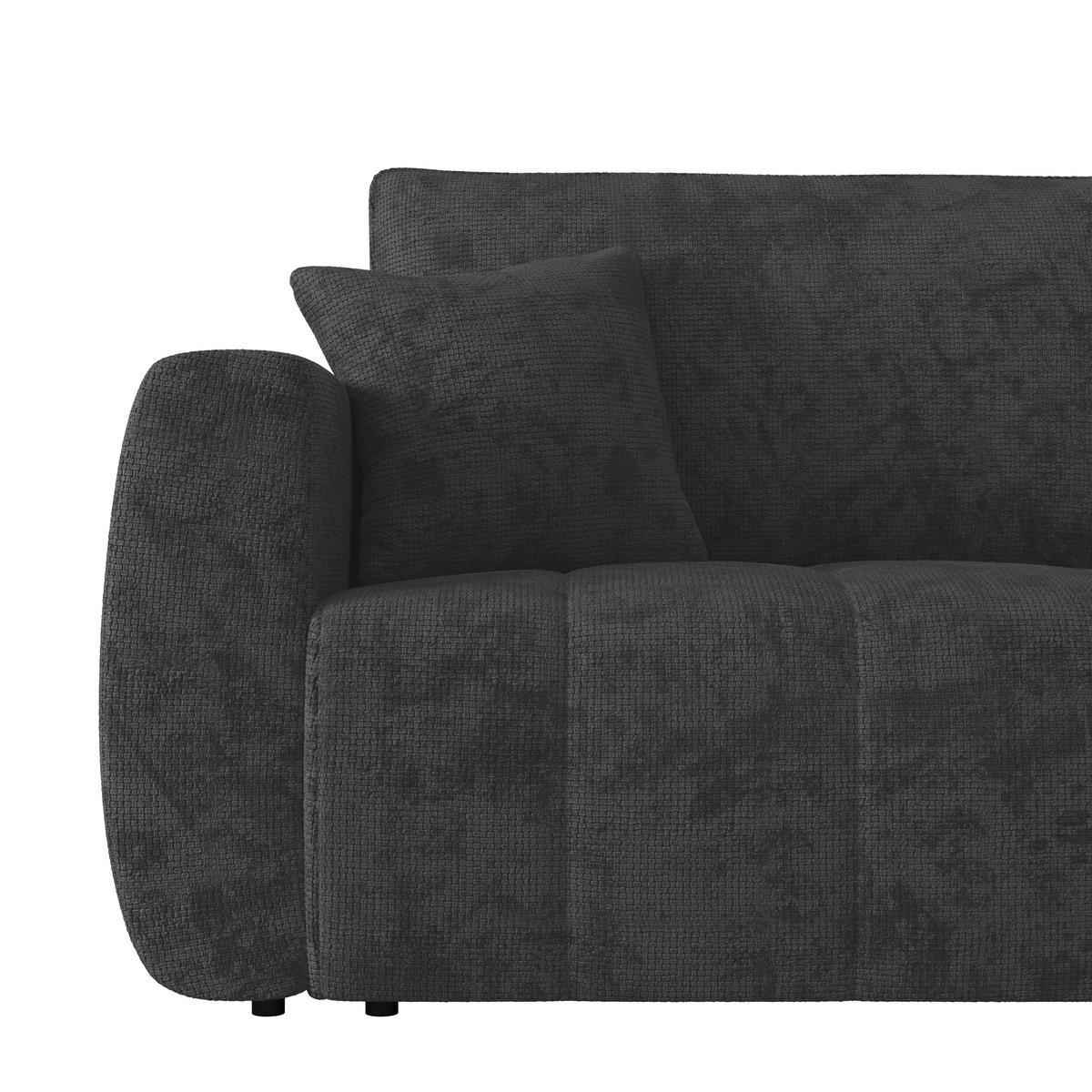 Schlafsofa Bali - Schwarz/Graphitfarben, MODERN, Holz/Textil (245/74-90/104cm) - Luca Bessoni