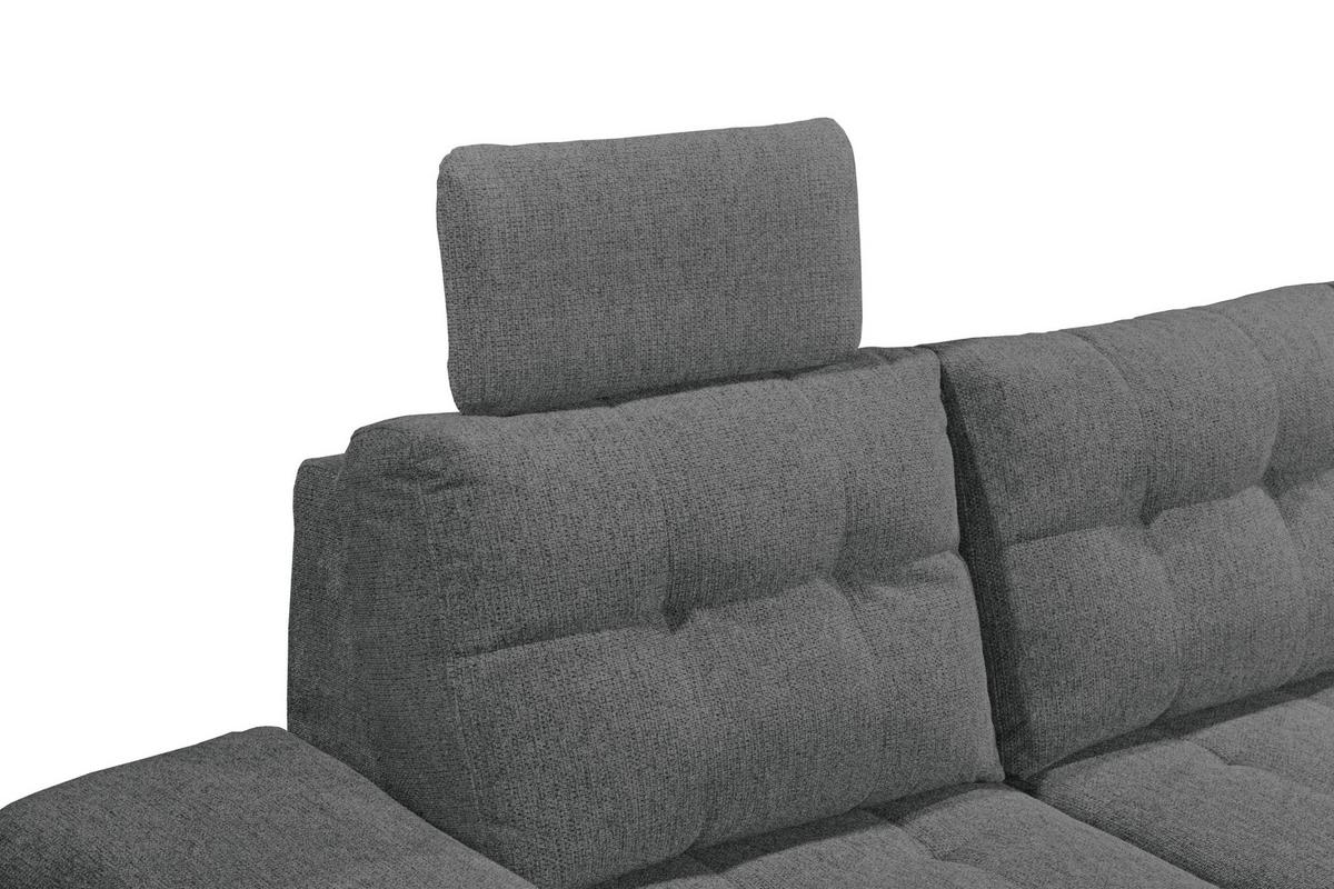 Sedacia súprava DURBAN U, pravá, grafitová - čierna/grafitová, Konventionell, textil/plast (170/324/218cm) - MID.YOU