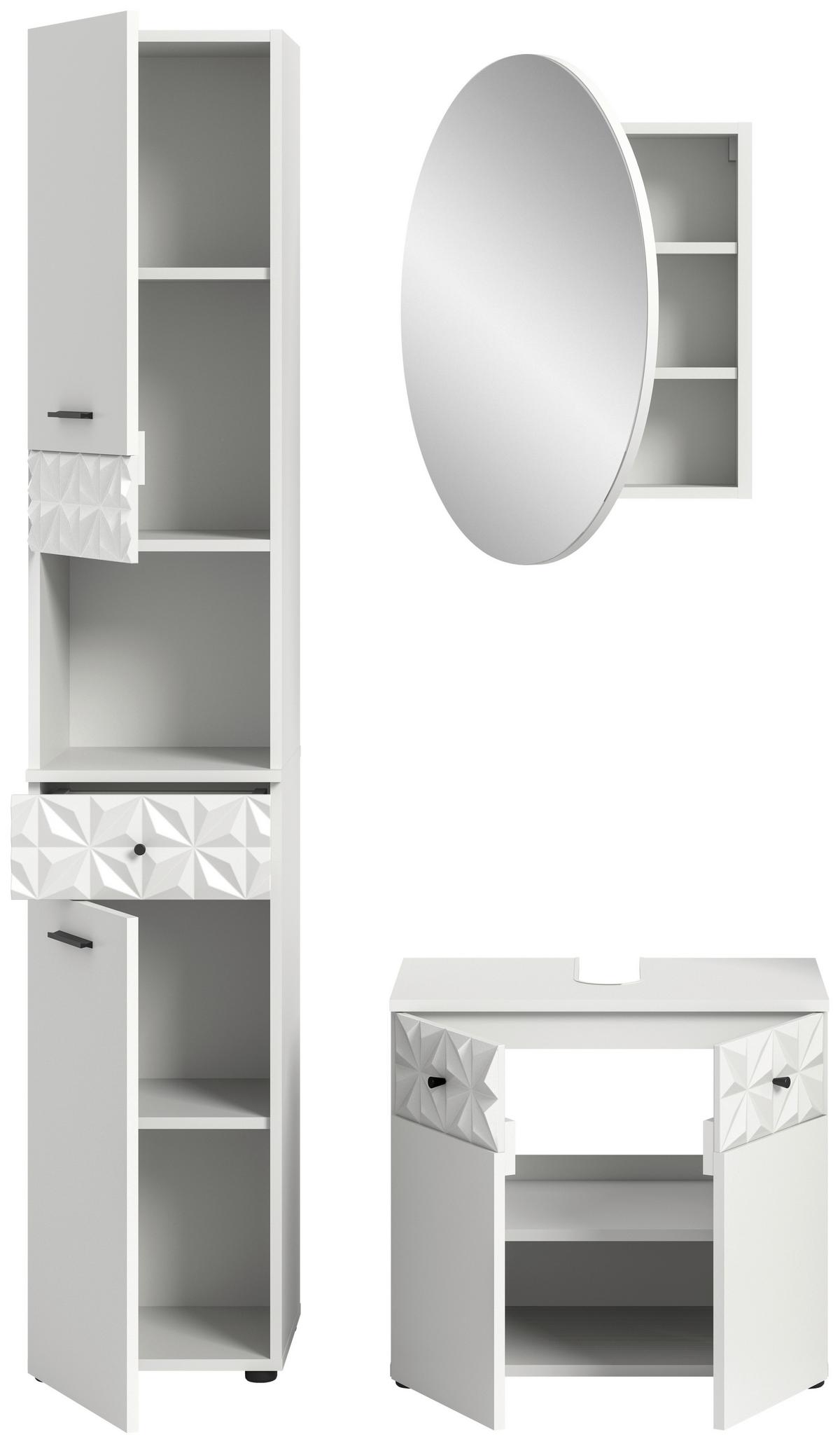Badezimmer Prisma Weiß B: 95 Cm - Schwarz/Weiß, MODERN, Holzwerkstoff (95cm) - MID.YOU
