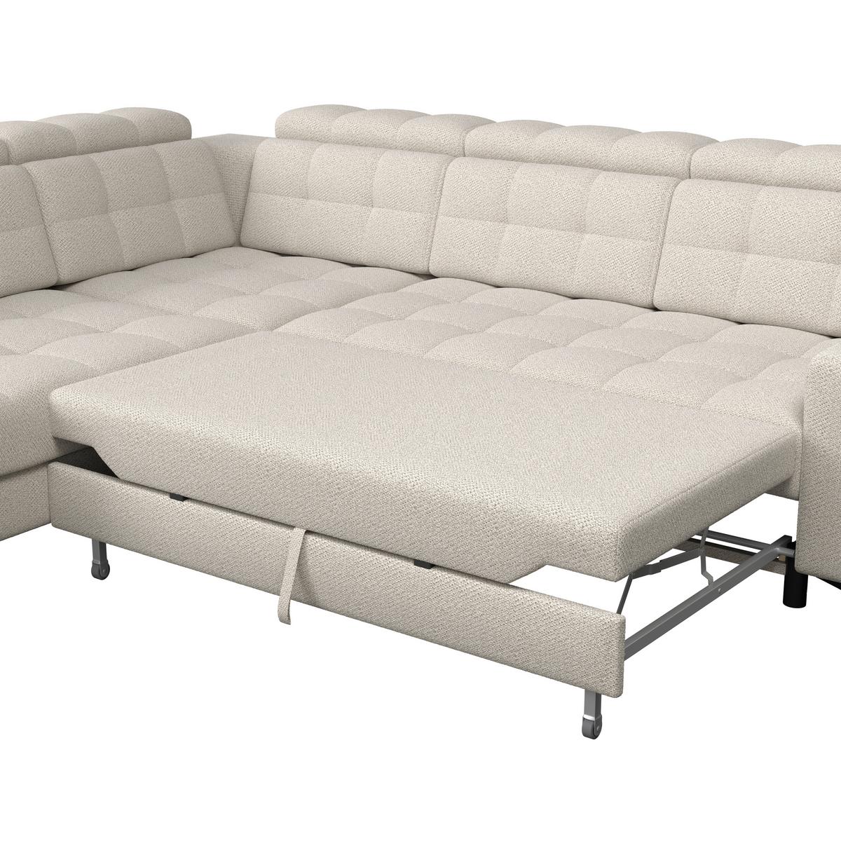 Ecksofa Barletta New Velours Greige, 228x289cm - Greige/Schwarz, ROMANTIK / LANDHAUS, Textil (228/289cm) - Luca Bessoni