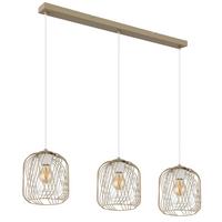 Hängeleuchte Dichti Creme Weiß Sandfarben L: 84 cm - Sandfarben/Creme, Basics, Kunststoff/Metall (84/18/150cm) - Globo
