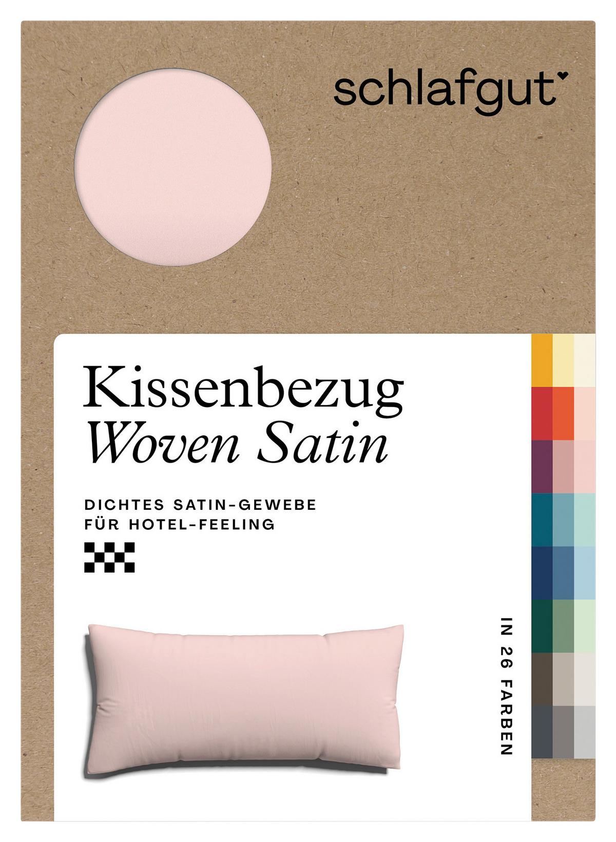 Kopfpolsterbezug Woven Satin - Hellrosa, Basics, Textil (40/80cm) - Schlafgut
