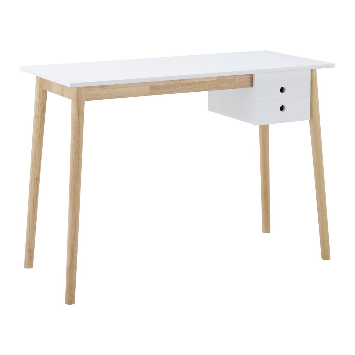 Psací stůl MELANIE bílá - bílá/přírodní barvy, Moderní, dřevo (106/48/77cm) - P & B