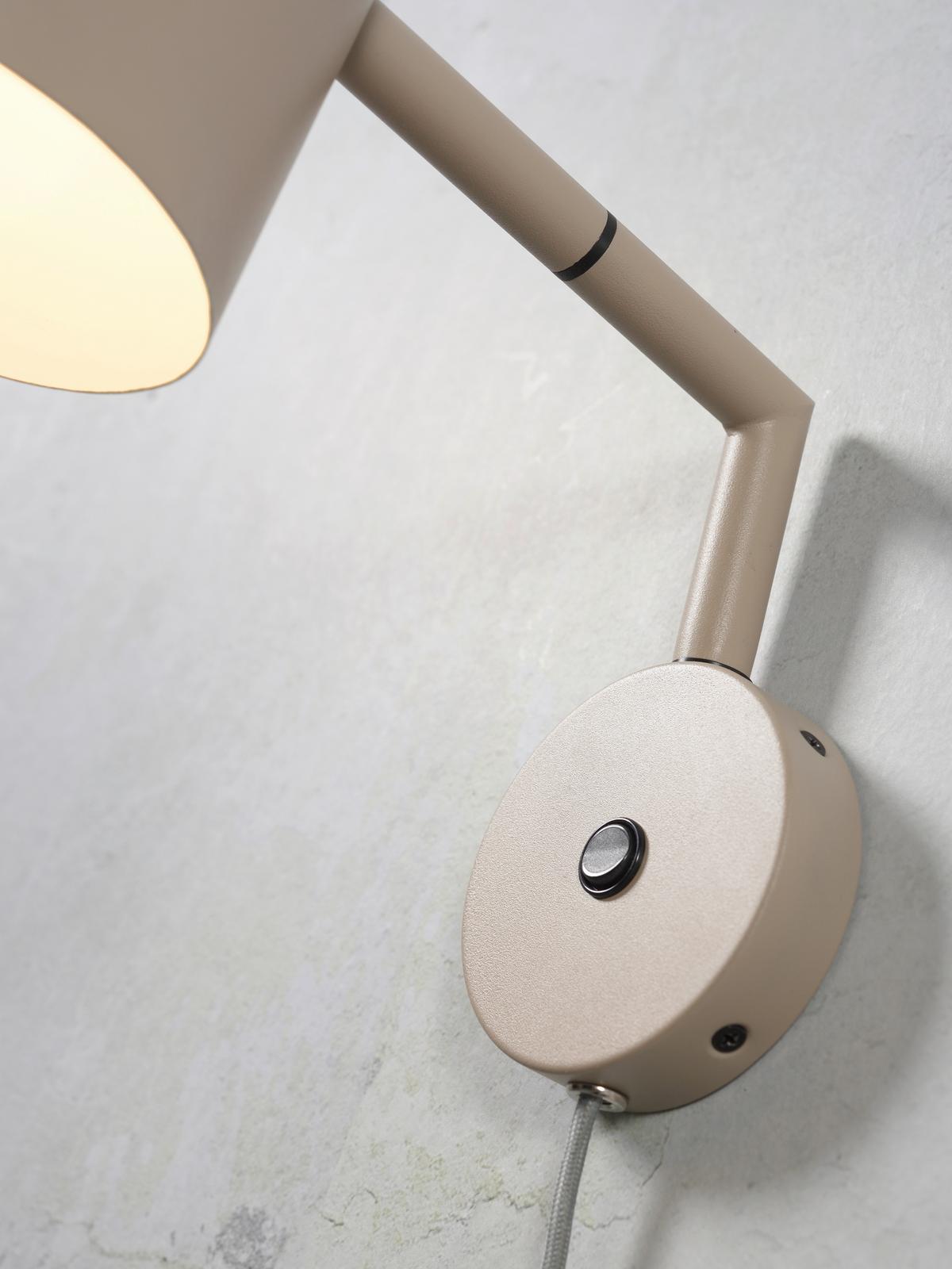 Wandleuchte Marseille 1-Flammig Sandfarben - Sandfarben, Design, Metall (33/15/33cm) - It's about Romi