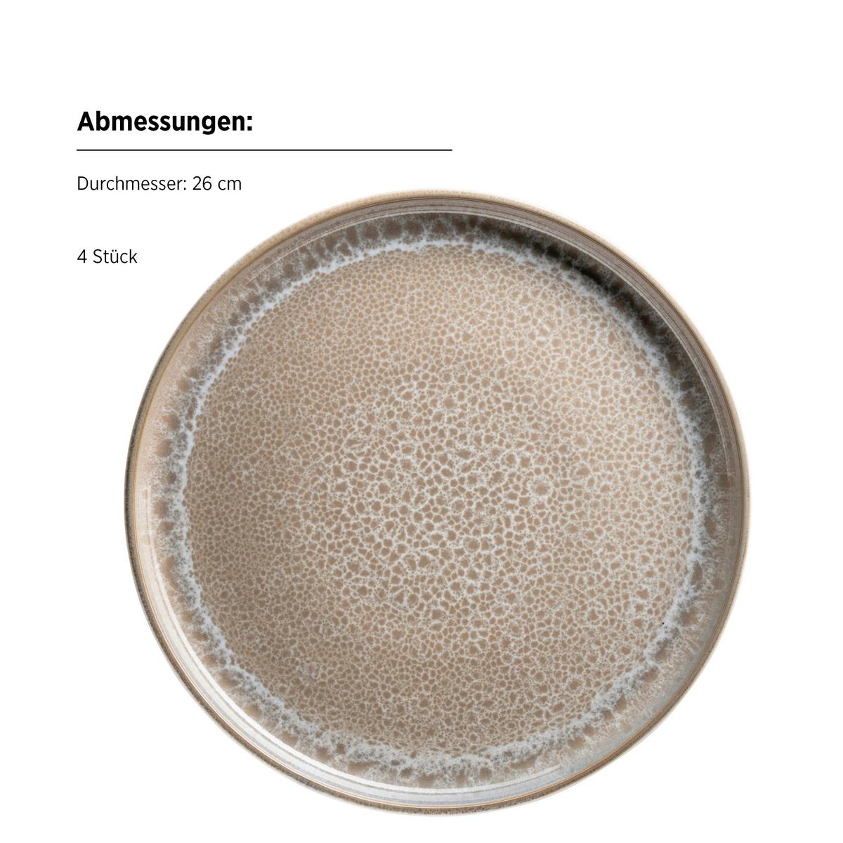 Kombiservice Malea 16-Teilig Steinzeug, Beige, 4 Personen - Beige, Basics, Keramik - Mäser