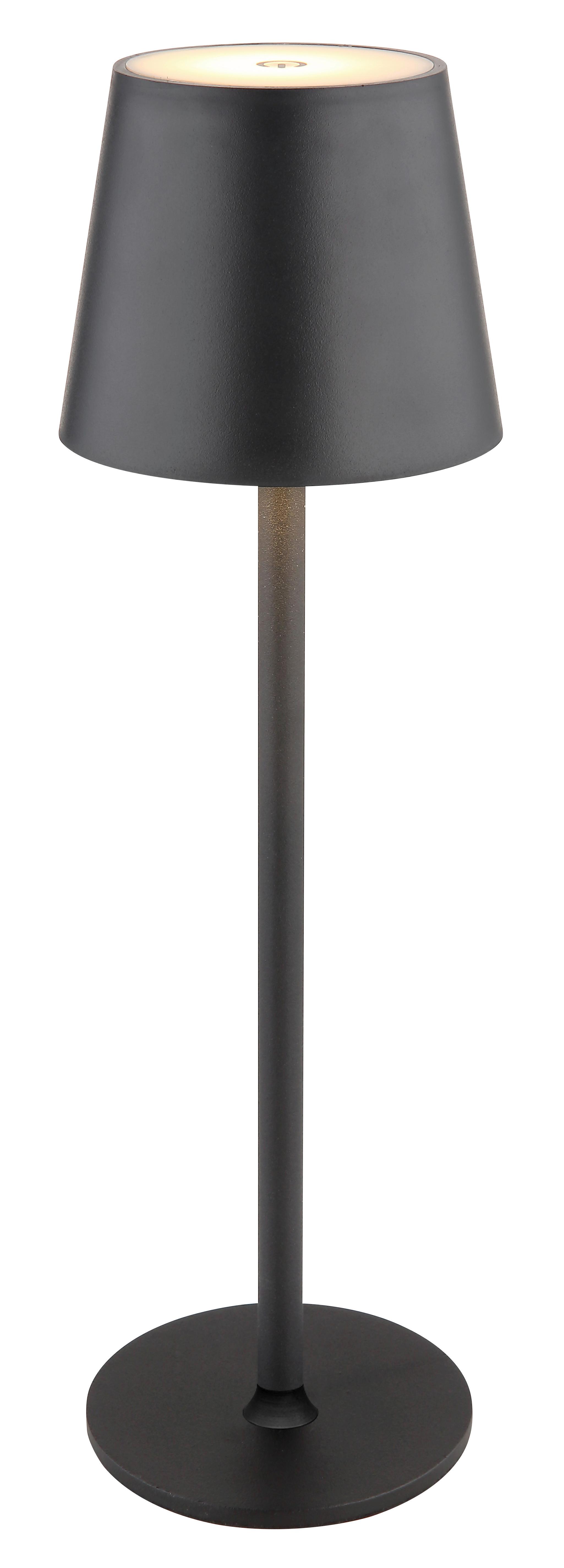 Akku-Tischleuchte Willi - Schwarz, MODERN, Kunststoff/Metall (10,6/36cm) - Luca Bessoni