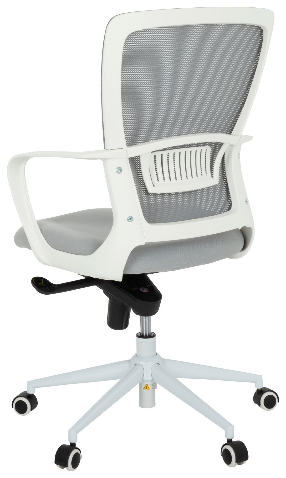 Drehstuhl Estria Grau/Weiß - Weiß/Grau, MODERN, Kunststoff/Textil (56/107/58cm) - MID.YOU