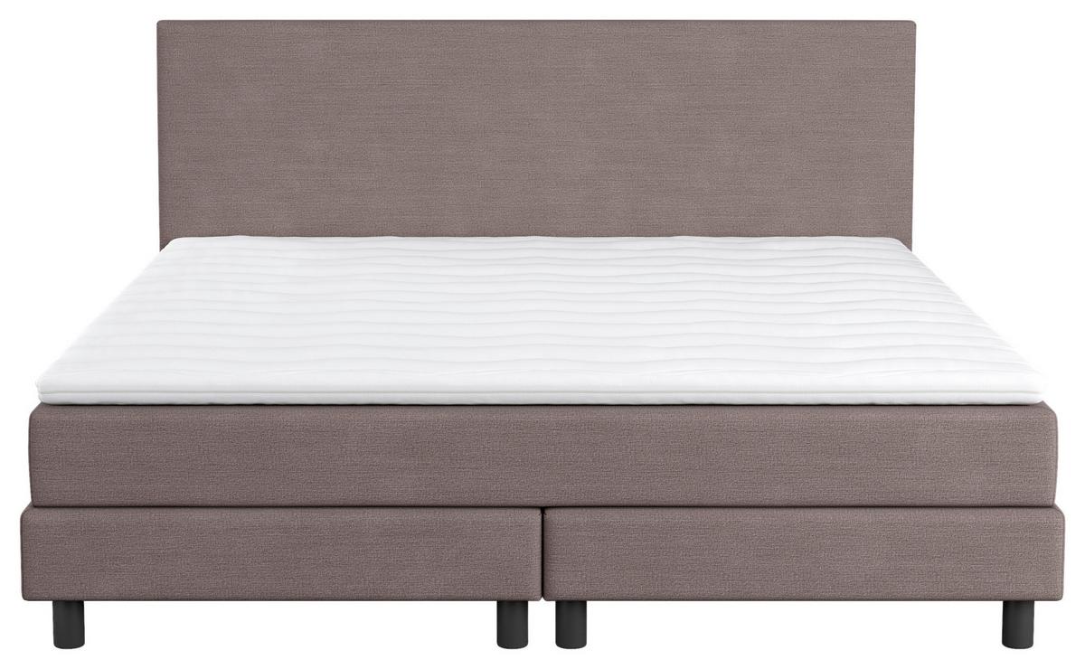 Boxbett Mit Topper 160x200 Andorra - Taupe/Schwarz, MODERN, Holzwerkstoff/Textil (160/200cm) - MID.YOU