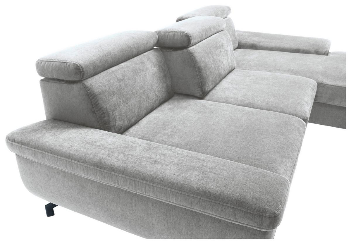 Ecksofa Rima - Silberfarben, MODERN, Textil (262/182cm) - Trendmanufaktur