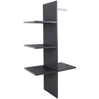 Inneneinteilung Kleiderschrank Tokio Twist + Kleiderstange - Dunkelgrau, Basics, Holzwerkstoff (82,7/172,9/47,7cm)