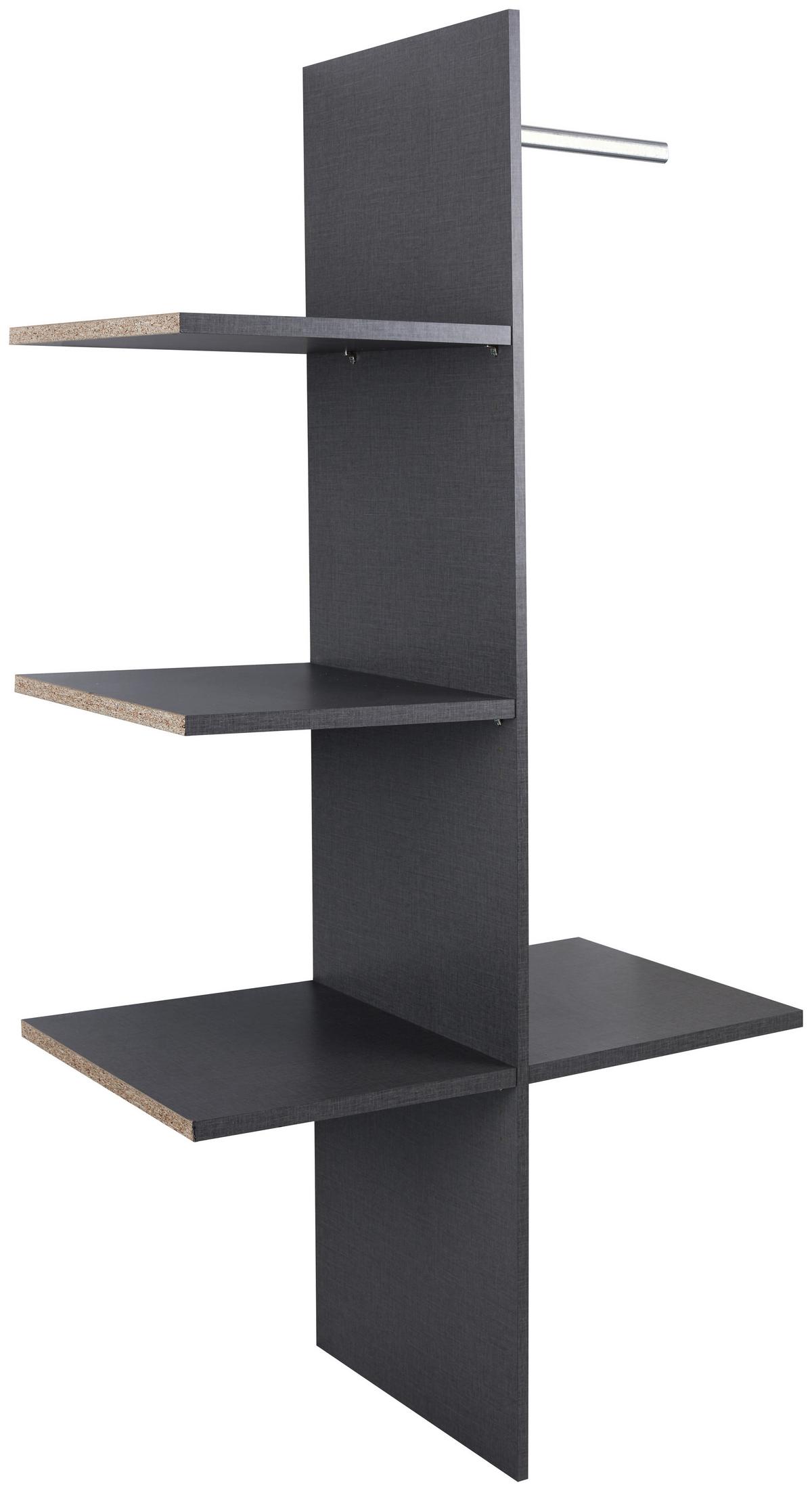 Inneneinteilung Kleiderschrank Tokio Twist + Kleiderstange - Dunkelgrau, Basics, Holzwerkstoff (82,7/172,9/47,7cm)